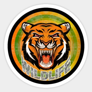 Vintage Tiger Face in the Wilderness Sticker